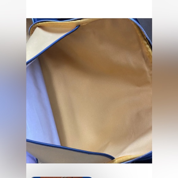 Coach Luggage Leather Detail Travel Duffle Bag Suitcase Travel Beige Brown - Picture 7 of 16